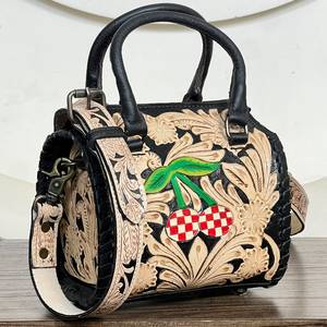 กระเป๋าเดินทางสุดหรู Super September Overnight Travelling Speedy Duffle Bag ลายเชอร์รี่ หนังวัวแท้ ชุดกระเป๋าเดินทางเข้าชุด 3 ชิ้น - Product Image 3