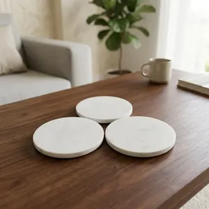 Trending Luxury Marble <b>Coasters</b> Set Natural Stone Waterproof Eco Friendly <b>Drink</b> <b>Coasters</b> for Indoor Home Villa and Hotel - Product Image 2