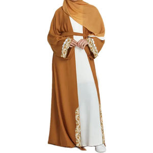 Venta al por Mayor de Abayas Personalizadas para Mujeres Musulmanas, Tallas Grandes, Modestas, de Chifón, Estilo Vintage, Natural, Casual y Moderno - Product Image 1