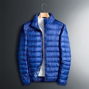 <b>Men's</b> Custom Logo Lightweight <b>Puffer</b> <b>Jacket</b> Unisex Slim Fit Quilted Winter Coat with High Collar Warm Minimalist <b>Jacket</b> for <b>Men</b> - Product Image 1