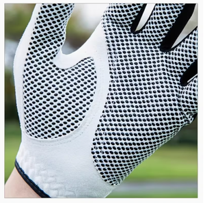 Gants de golf blancs et noirs longueur poignet avec motif hexagonal, en polyester durable, pour sports de plein air, décontractés, printemps-automne - Product Image 6