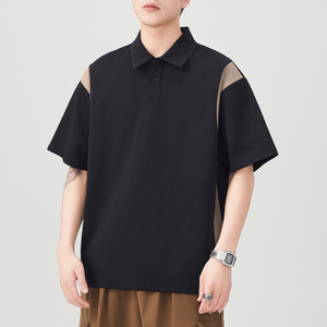 Polo à manches courtes pour homme, couleur unie, tissu Oxford en coton, décontracté, respirant, streetwear, coupe classique - Product Image 2