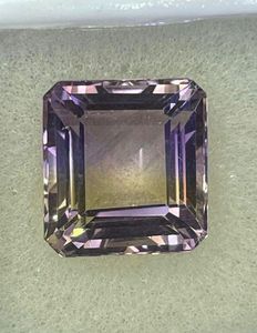 Ametrina con corte octogonal, piedra preciosa natural facetada de ametrina de doble color. - Product Image 2