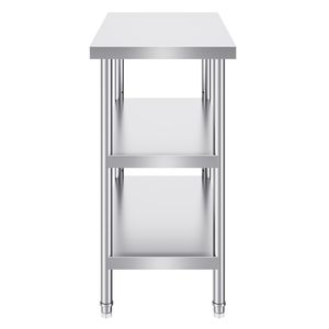 Tavolo da Lavoro per Cucina Commerciale 18 X 36 X 34 Pollici in Acciaio Inox con 2 Ripiani Inferiori Regolabili, Banco da Lavoro Resistente - Product Image 1