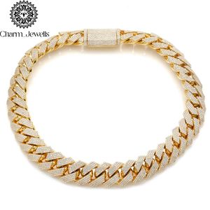 สร้อยคอผู้ชาย Charm_Jewells ประดับโมอิสซาไนต์ ชุบทอง 14K โซ่เงินแบบเชื่อมต่อ สไตล์ฮิปฮอป ฝังเพชรเม็ดเล็กทรงเหลี่ยมเจียระไน ได้รับการรับรองจาก IGI - Product Image 1