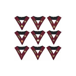 Ensemble de colliers d'officier maçonniques Memphis Misraim, brodés à la main, avec étui pour tablier, pour collier complet Royal Arch et broderie. - Product Image 6