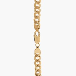 Bracelet chaîne à maillons plats biseautés en or jaune - Product Image 3