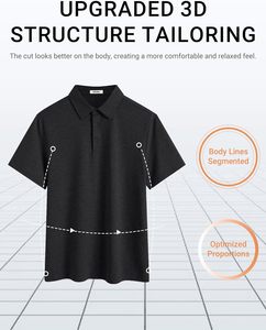 Polo élégant pour homme en tissu tricoté doux, manches courtes, confortable, décontracté, idéal pour les tenues professionnelles et modernes. - Product Image 6