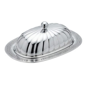 Plato para Mantequilla Plateado de Calidad Superior con Tapa, Vajilla Clásica de Metal Pulido para Cocina y Fiestas - Product Image 6