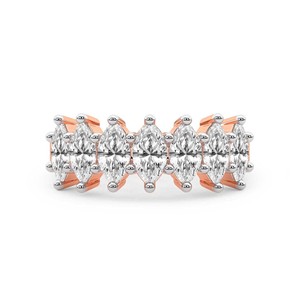 Bague personnalisée en or massif 10k/14k/18k avec diamant de laboratoire Callista Marquise, alliance pour femme. - Product Image 5