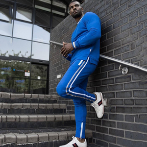 Top Selling Men Clothing Blank Tracksuits Custom Logo 100%cotton Men Cozy Lounge wear <b>Set</b> Crewneck Sweatshirt amp elastic Waist - Product Image 3