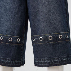 Pantalones cortos de mezclilla clásicos para hombre, lavado oscuro, de algodón 100% de alta densidad, estilo casual urbano, a la moda de verano, hasta la rodilla - Product Image 4