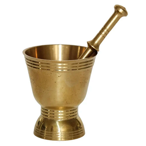 High Quality Brass Mortar And Pestle With Polish Finished For Manual <b>Coffee</b> And Spices <b>Grinder</b> Kitchenware Metal Imam Dasta - Product Image 5