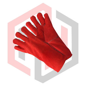 Gants de soudage professionnels en cuir longs rouges épais 7 oz 16 pouces anti-vibration, résistants aux déchirures, ignifuges, anti-coupure et antidérapants - Product Image 4