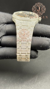 Montre Hip Hop en acier inoxydable avec diamants Moissanite, fabrication haut de gamme pour hommes, montre-bracelet de luxe disponible à la vente - Product Image 3