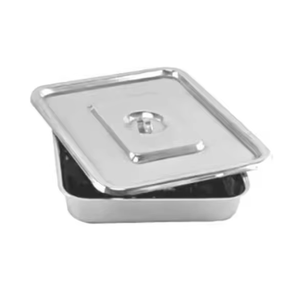 Bandeja de acero inoxidable para instrumentos quirúrgicos con tapa, 6 pulgadas, manual, hueca, para uso hospitalario, clase I, de Mahfooz Instruments - Product Image 2