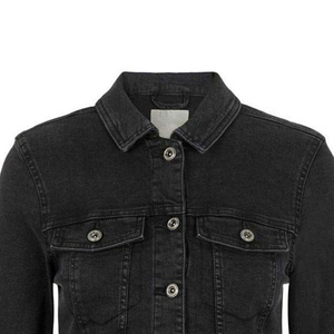 Veste en jean noire pour homme, personnalisée OEM, style vintage délavé, coupe ajustée, extensible et respirante, avec boutons sur le devant, style décontracté et utilitaire - Product Image 5