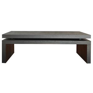 Table basse rectangulaire moderne en bois noir 47,6'' L x 23,6'' L x 16,3'' H pour cocktails et thé dans le salon - Product Image 4
