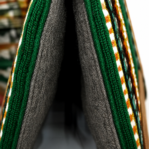 Manaal Enterprises Classic Western Saddle Pad Geometric Pattern Brown Leather Trim Wool Shell Fleece Lining Riding Equestrian - Product Image 5
