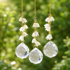 Elegant <b>Crystal</b> <b>Ball</b> Suncatcher With White Flower Charm Hanging Decor For Home Garden Balcony Window Gift Handcrafted From India - Product Image 5