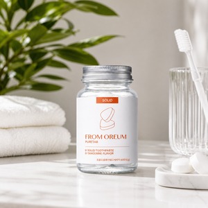 [FROM OREUM] Pasta Dental Sólida con Sabor a Mandarina de Jeju, 60 Tabletas para Cepillado Diario, Cuidado Bucal - Product Image 1