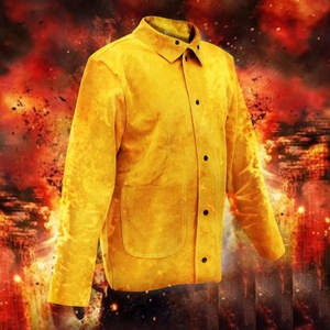 Hot Selling Custom Solid Color <b>Leather</b> Welding Safety <b>Jacket</b> Premium Quality Solid Material <b>Leather</b> Welding <b>Jacket</b> - Product Image 3