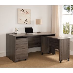 Distressed Grey <b>Wooden</b> Mobile <b>Computer</b> <b>Desk</b> for Home Office Stylish and Practical - Product Image 2