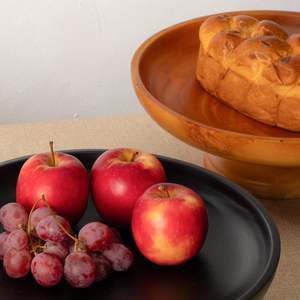 Bol à fruits en bois avec base amovible, bol décoratif sur piétement pour table, comptoir de cuisine - Product Image 3