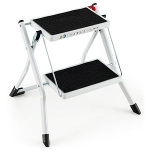 Two-Step Folding <b>Ladder</b> with Anti-Slip Pedal and Large Foot Pads - Product Image 1