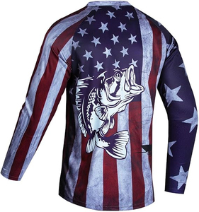 เสื้อเจอร์ซีย์สำหรับผู้ชาย คุณภาพสูง แห้งเร็ว พิมพ์ลายแบบซับลิเมชั่น รับผลิตตามแบบ (OEM) เสื้อแขนยาวสำหรับตกปลา - Product Image 2