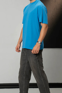 เสื้อยืดขายดีสำหรับผู้ชาย ผ้าทวิลโพลีเอสเตอร์ 100% เสื้อยืดโอเวอร์ไซส์ กันยับ พิมพ์ลายดิจิตอล ODM ลายเรียบ - Product Image 2