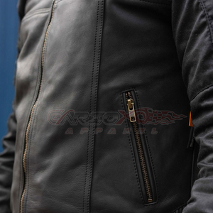 Chaqueta de Motociclista de Cuero Impermeable de Manga Larga para Hombre, Personalizada OEM Gariox Apparel - California - Product Image 5