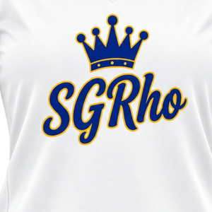 <b>Women</b> Sigma Gamma Rho Hockey Jersey <b>White</b> Custom SGRho Script V-Neck <b>Short</b> <b>Sleeve</b> Greek Sorority Athletic Fashion Teamwear - Product Image 5