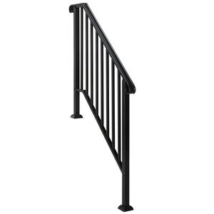 Matte Black Artisasset 3-Level Outdoor Iron Handrail Assisting Device for Stairs & Walkways - Product Image 3