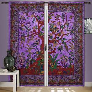 Cortinas de algodón con diseño de mandala, elefante, árbol y Buda para puertas y ventanas, hermosas cortinas colgantes de pared de proveedores indios. - Product Image 5