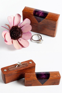 Boîte à bagues unique en bois et résine à double compartiment, faite à la main, pour demande en mariage et mariage, vente en gros BARKHA STAR - Product Image 5