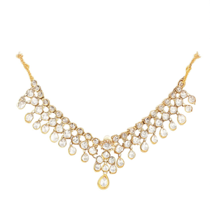Conjunto de Collar Gargantilla Chapado en Oro con Piedras Kundan, de Aleación de Latón, con Cristales y Diamantes en Forma de Número, para Regalos Religiosos - 10575511WH - Product Image 2