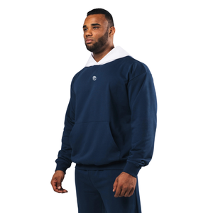 Sweat à capuche contrastant pour homme en molleton de coton, vêtement de sport décontracté, fabrication OEM, vente en gros, personnalisation sur mesure - Product Image 4