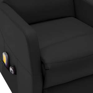 Fauteuil de massage noir à dossier inclinable - Product Image 6