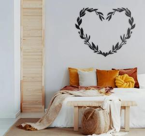 Modern Acrylic Heart Foliage Wall Art <b>Black</b> Minimalist Home Decoration <b>Large</b> 33-40 Inch - Product Image 5