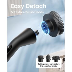 Spazzola Elettrica Rotante Impermeabile IPX7 2026 Aggiornata, Senza Fili, con 7 Spazzole, per Pulizia Bagno e Multiuso - Product Image 4