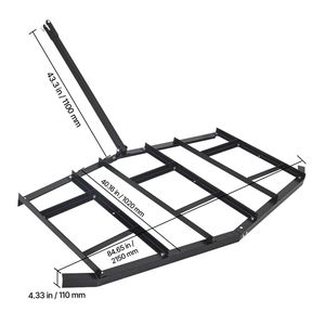 Accesorios para Herramientas de Jardín: Rastra de Arrastre de Acero Q235 de 84 Pulgadas de Ancho con Barras Ajustables y Soportes de Enganche de 50 Pulgadas - Product Image 5