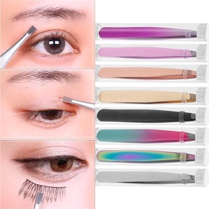 Pinzas profesionales para cejas hechas a medida, buenas pinzas para cejas inclinadas, herramientas de Clip plano, alicates para cejas - Product Image 3