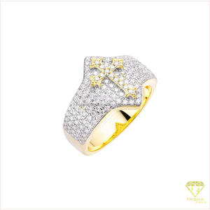 Designer 925 Sterling <b>Silver</b> Moissanite Diamond Cross Style <b>Ring</b> With Brilliant Stone Details And Luxury <b>Statement</b> Jewelry Desig - Product Image 4