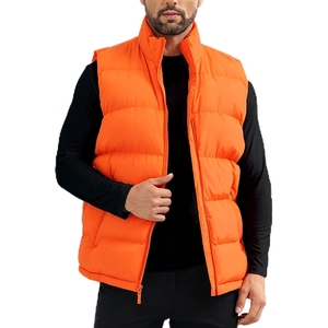 Chaleco Acolchado Naranja para Hombre, Diseño ODM OEM, Cuello Alto, Cierre de Cremallera, Resistente al Viento, Ropa de Invierno Informal, Relleno de Poliéster, Largo Regular - Product Image 3