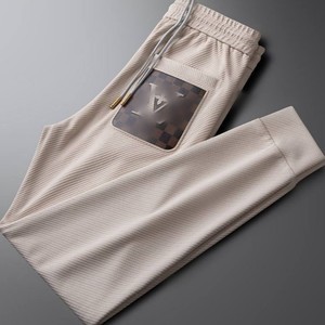 Pantalon Chino Homme Style Sport Décontracté Automne en Stock – Pantalon de Course 100% Coton Léger Coupe Droite Taille Mi-Haute avec Braguette Zippée - Product Image 1