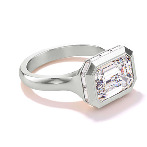 Anillo de Compromiso y Boda con Diamante Cultivado en Laboratorio, Corte Esmeralda, 1.55 Quilates, Oro Amarillo de 14k, Certificado IGI, de Lujo - Product Image 3