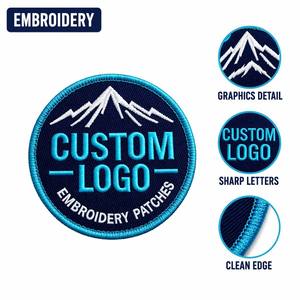 Customizable Lightweight Canvas Fabric <b>Sew</b>-<b>On</b> Embroidered <b>Patches</b> for Clothing & Hats (Round/Triangle/Rectangle Shapes) - Product Image 1