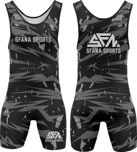 SFANA SPORTS Singlet de lutte pour homme noir imprimé éclairs sans manches, compression, évacuation de l'humidité, ajusté, une pièce - Product Image 2