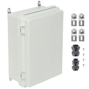 Scatola Elettrica Esterna in Plastica ABS con Coperchio a Cerniera 11.81 X 7.87 X 7.08 Pollici, Accessori per Cablaggio in Acciaio Inossidabile - Product Image 1